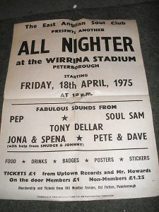 Wirrina Stadium soul all-nighter poster 1975 | PETERBOROUGH IMAGES ARCHIVE